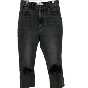 Abercrombie & Fitch The Ankle Straight Ultra High Rise Size 26 2R Distressed Raw